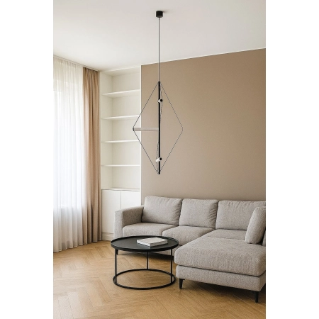 Azzardo Lampa wisząca aluminiowa czarna 3-punktowa AZ6535 z serii ORION