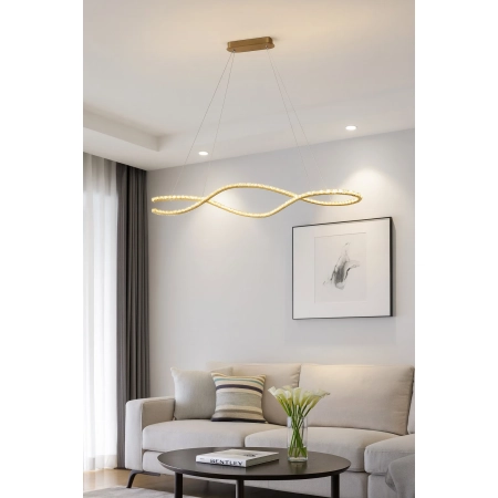 Azzardo Lampa wisząca aluminiowa złota 150cm LED AZ6565 z serii SPARK WAVES
