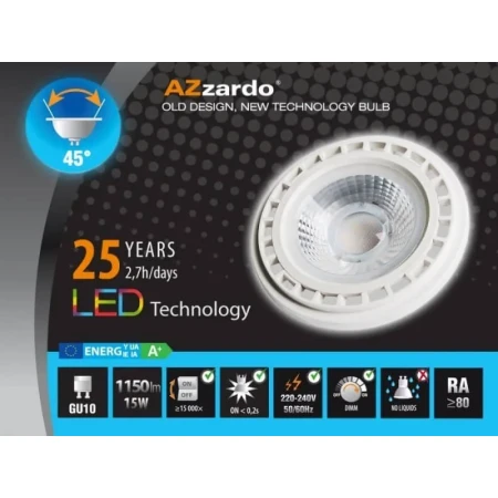 Żarówka LED ES111 15W 3000K GU10 DIM  biała AZ1500 - Azzardo
