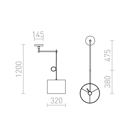 Lampa wisząca abażur BROADWAY z ramieniem R11978 - Rendl