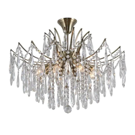 Lampa kryształowa wisząca Mallola PND-56808-8 antyczny brąz – Italux
