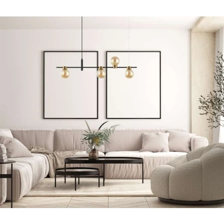 Lampa wisząca Bletter PND-5225-4-BK-AMB - Italux