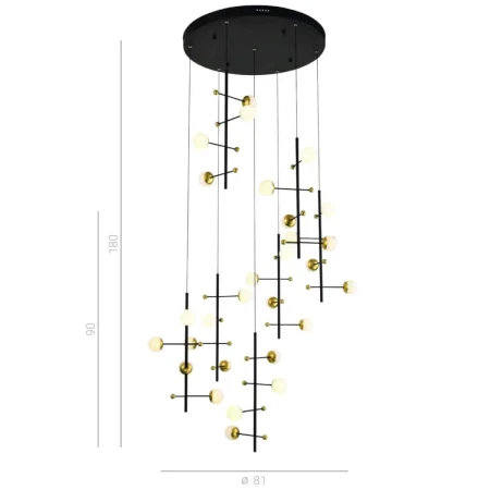 Lampa designerska wisząca Helmond PND-43883-28 - Italux