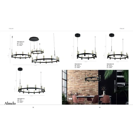 Lampa stylowa wisząca nowoczesna Almelo PND-83812-60 - Italux
