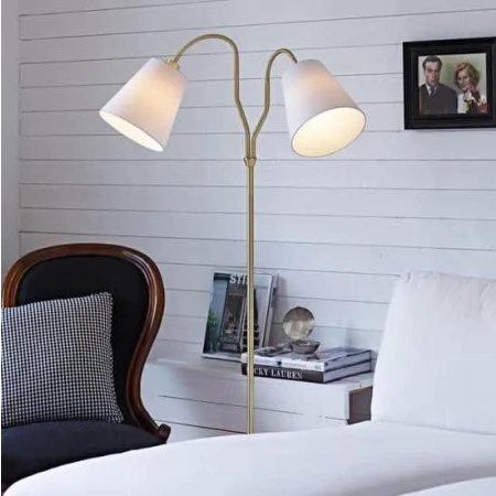 Lampa podłogowa MODENA Mosiądz/Biały 105274 - Markslojd