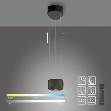 Lampa wisząca na pilota z windą Q-STRETTO 2657-18 - Paul Neuhaus