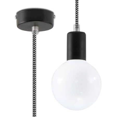 Lampa wisząca EDISON czarno-biała SL.0157 - Sollux