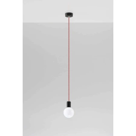 Lampa wisząca EDISON czarno-czerwona SL.0158 - Sollux