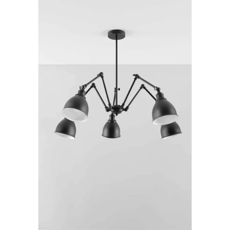 Żyrandol STARK KLOSZ 5 czarny SL.0615 - Sollux