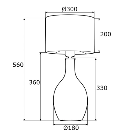 Lampa stołowa BEJA 4235 szklana podstawa czarna - Argon