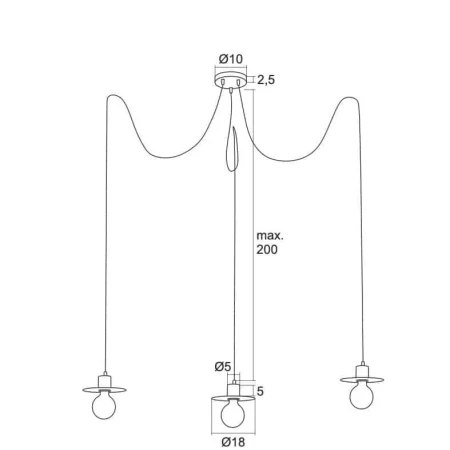 Lampa nad stół loft pająk wisząca CORSO 1377 - Argon