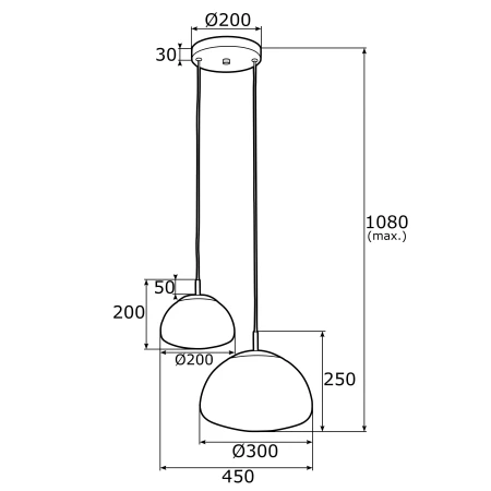 Lampa wisząca stylowa TRINI 902 podwójna szklana – Argon