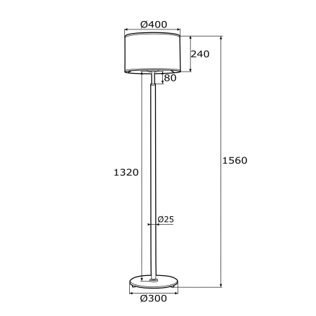 Lampa podłogowa METIS 4346 czarny + złoty - Argon
