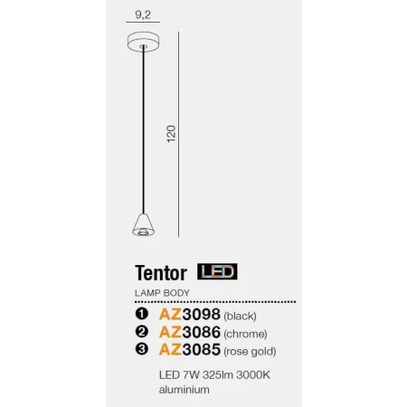 Zawiesie do lampy Tentor Lampbody miedziana AZ3085- AZzardo