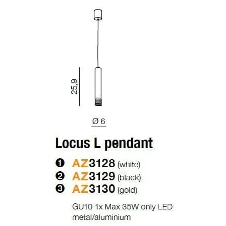 Lampa wisząca nowoczesna Locus L czarna AZ3128 - Azzardo