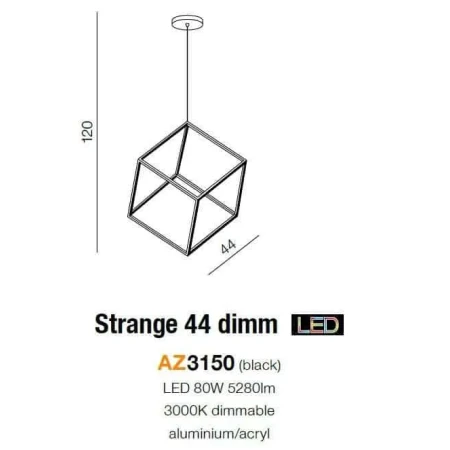 Lampa designerska wisząca Strange 44 DIMM czarna AZ3183 - Azzardo