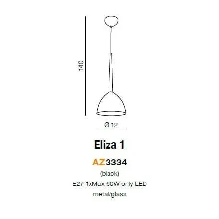 Lampa wisząca nowoczesna Eliza 1  biała AZ3334 - Azzardo