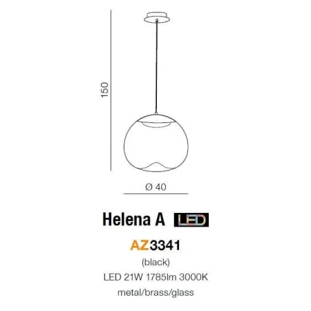 Lampa wisząca nowoczesna Helena A czarna AZ3341 - Azzardo