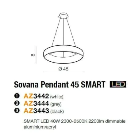 Lampa wisząca RING Sovana 45 SMART AZ3443- AZzardo