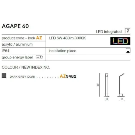 Lampa stojąca Agape 60 AZ3482 - AZzardo