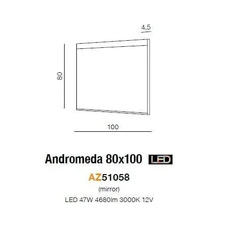 Lustro Andromeda 100x80 chrom AZ51058 - Azzardo