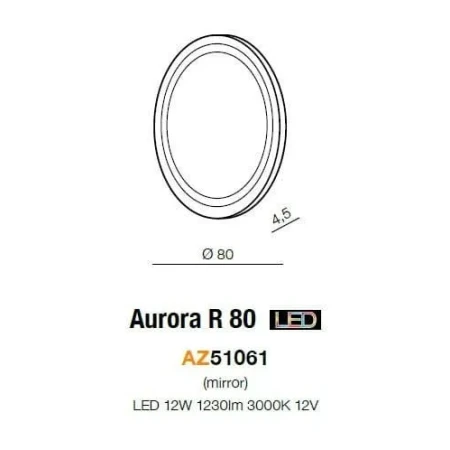 Lustro Aurora R 80 chrom AZ51061 - Azzardo
