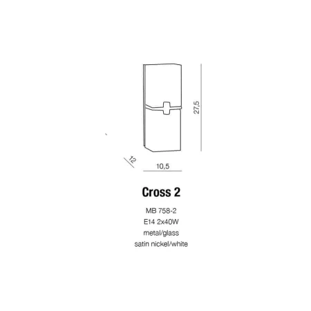 Kinkiet nowoczesny CROSS 2  biały AZ0085 - Azzardo