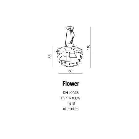 Lampa designerska wisząca FLOWER srebrna AZ0097 - Azzardo