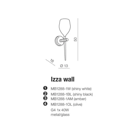 Kinkiet nowoczesny IZZA  biały AZ0099 - Azzardo