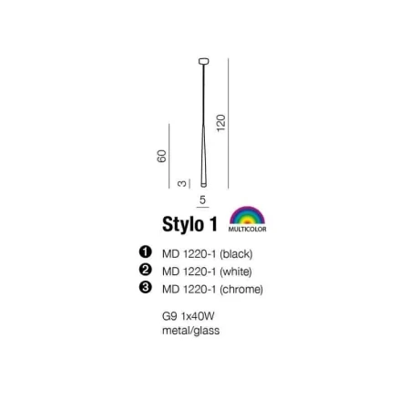 Lampa wisząca nowoczesna STYLO 1 chrom AZ0117 - Azzardo
