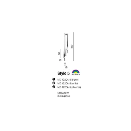 Lampa wisząca nowoczesna STYLO 5 czarna AZ0119 - Azzardo