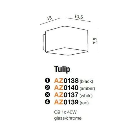 Kinkiet nowoczesny TULIP  biały AZ0137 - Azzardo