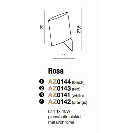 Kinkiet nowoczesny ROSA czarny AZ0144 - Azzardo