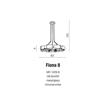 Lampa wisząca nowoczesna FIONA 8  biała AZ0154 - Azzardo