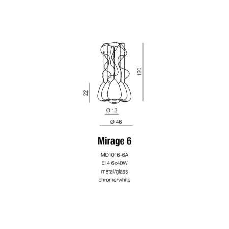 Lampa wisząca nowoczesna MIRAGE 6  biała AZ0157 - Azzardo