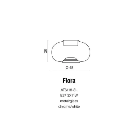 Lampa stołowa FLORA  biała AZ0185 - Azzardo