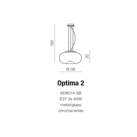 Lampa wisząca nowoczesna OPTIMA 2  biała AZ0205 - Azzardo
