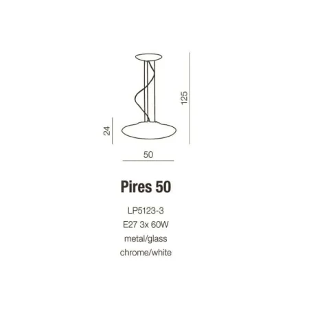 Lampa wisząca nowoczesna PIRES 50  biała AZ0277 - Azzardo