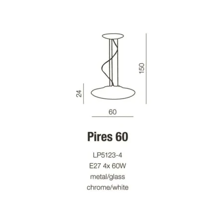 Lampa wisząca nowoczesna PIRES 60  biała AZ0278 - Azzardo