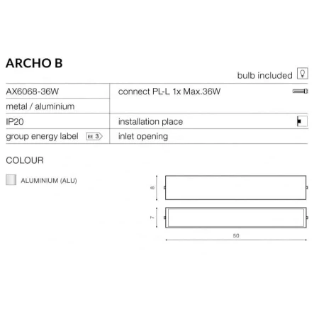 Kinkiet nowoczesny ARCHO 2B srebrny AZ0327 - Azzardo
