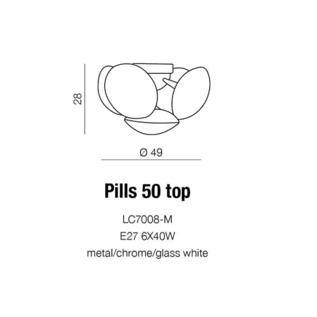 Plafon nowoczesny PILLS 50  biały AZ0345 - Azzardo