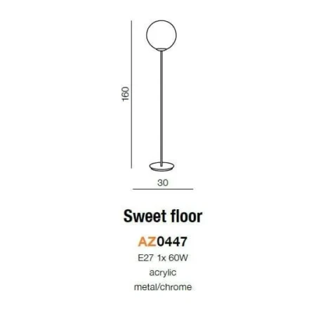Lampa podłogowa SWEET chrom AZ0447 - Azzardo