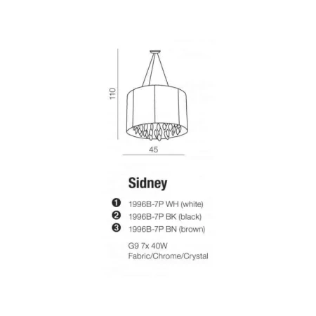 Lampa wisząca abażur SIDNEY brązowa AZ0511 - Azzardo