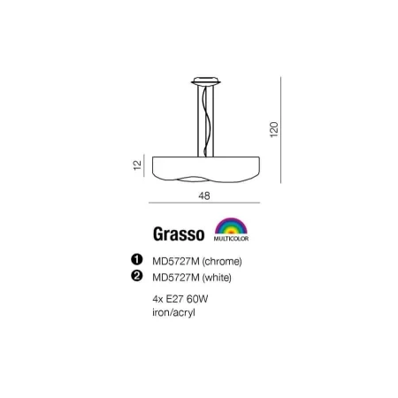 Lampa wisząca nowoczesna GRASSO  biała AZ0556 - Azzardo