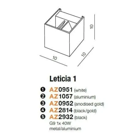 Kinkiet nowoczesny LETICIA złoty AZ0952 - Azzardo
