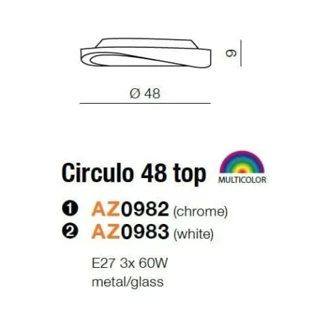 Plafon nowoczesny CIRCULO 48  biały AZ0983 - Azzardo