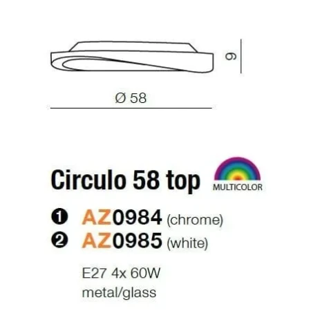 Plafon nowoczesny CIRCULO 58  biały AZ0985 - Azzardo