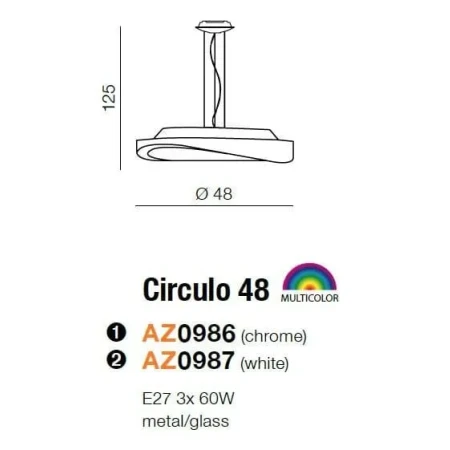 Lampa wisząca nowoczesna CIRCULO 48  biała AZ0987 - Azzardo