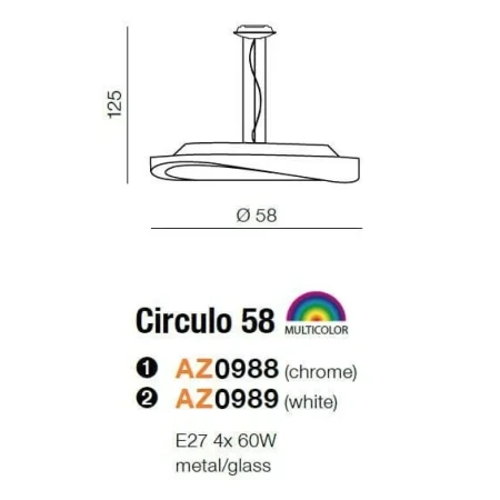 Lampa wisząca nowoczesna CIRCULO 58  biała AZ0989 - Azzardo