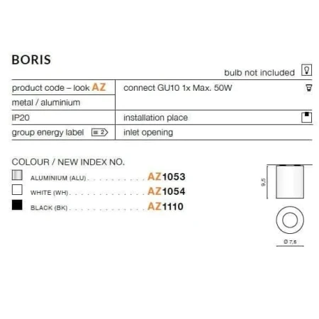 Oprawa sufitowa BORIS srebrna AZ1053 - Azzardo